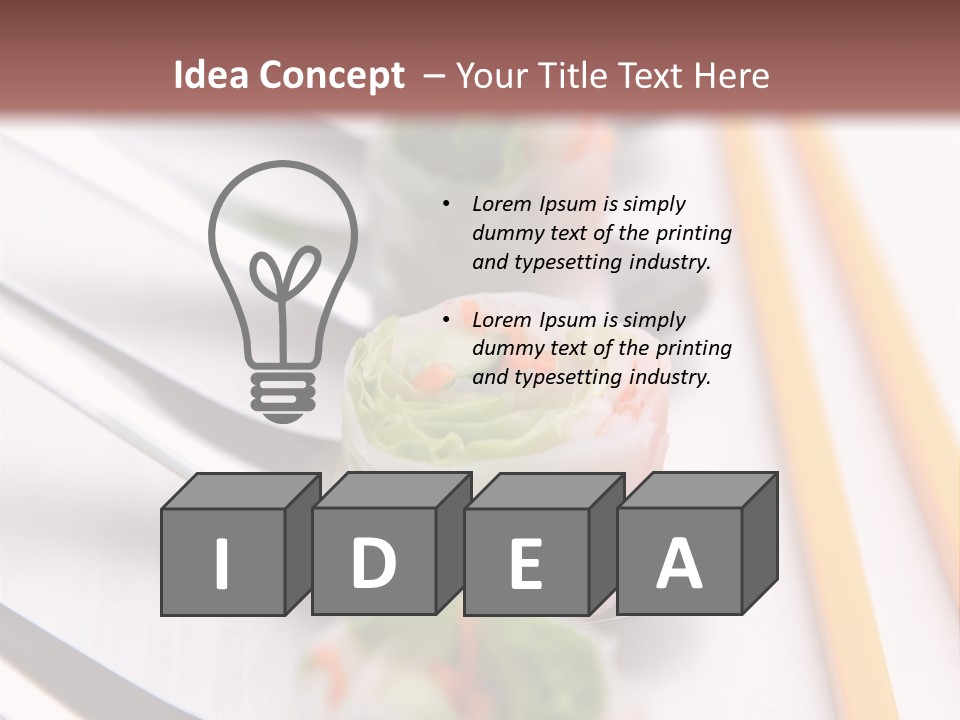 A Row Of Sushi On A Table With Chopsticks PowerPoint Template