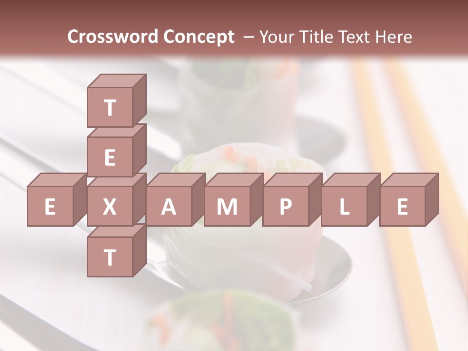 A Row Of Sushi On A Table With Chopsticks PowerPoint Template