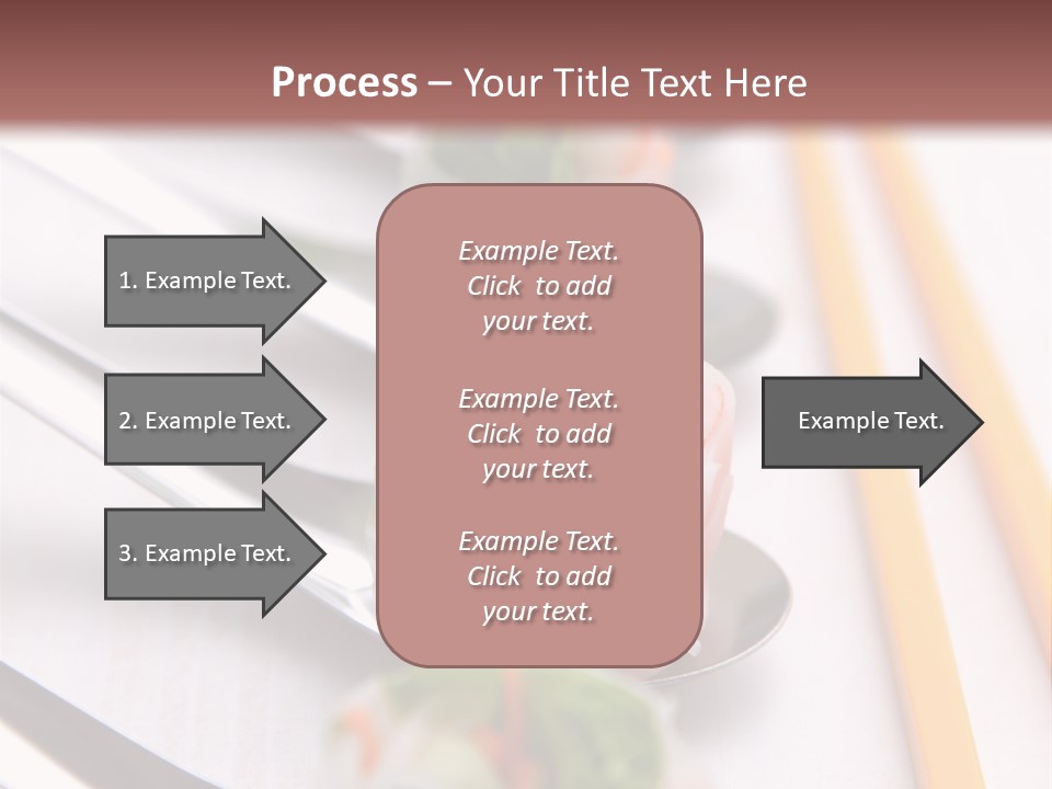 A Row Of Sushi On A Table With Chopsticks PowerPoint Template