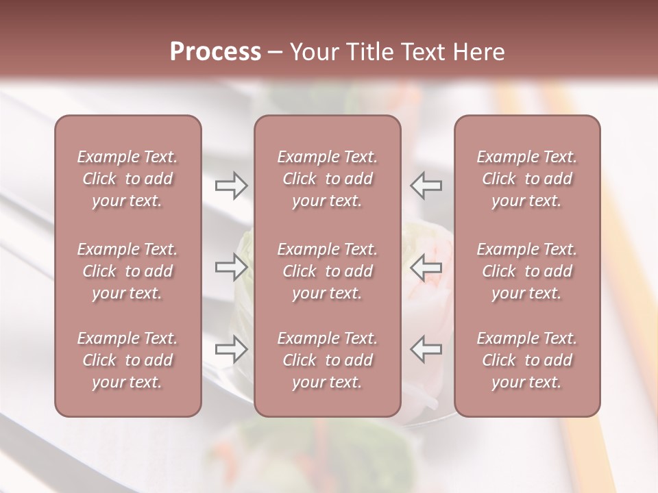 A Row Of Sushi On A Table With Chopsticks PowerPoint Template