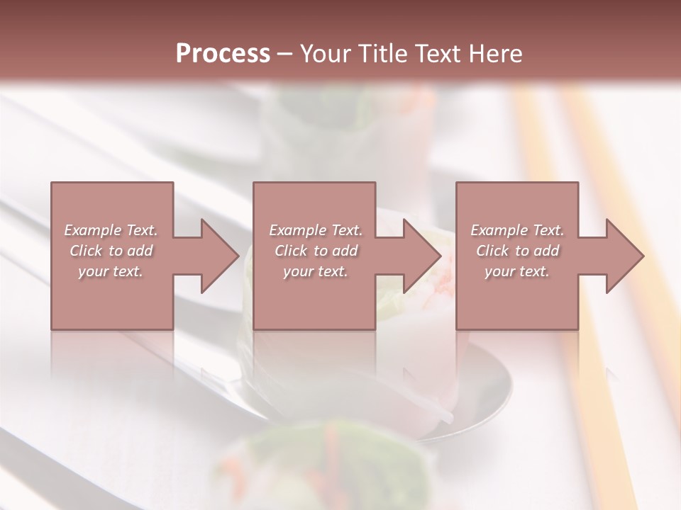 A Row Of Sushi On A Table With Chopsticks PowerPoint Template