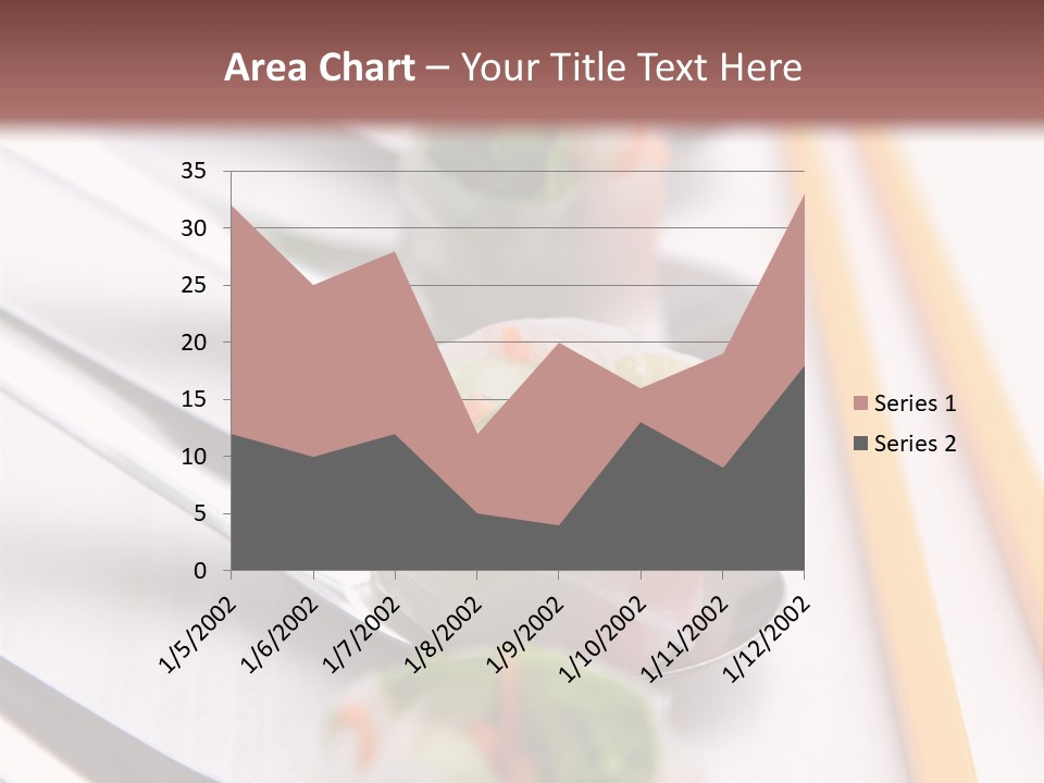 A Row Of Sushi On A Table With Chopsticks PowerPoint Template