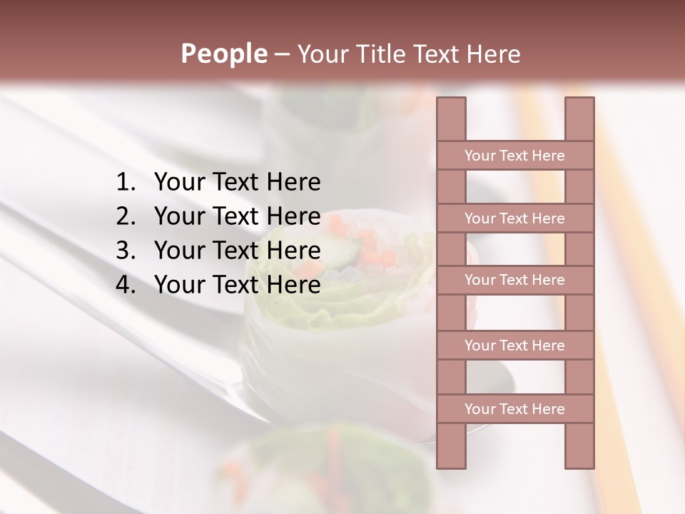 A Row Of Sushi On A Table With Chopsticks PowerPoint Template