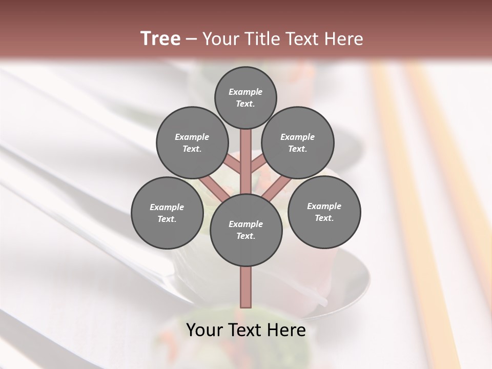 A Row Of Sushi On A Table With Chopsticks PowerPoint Template