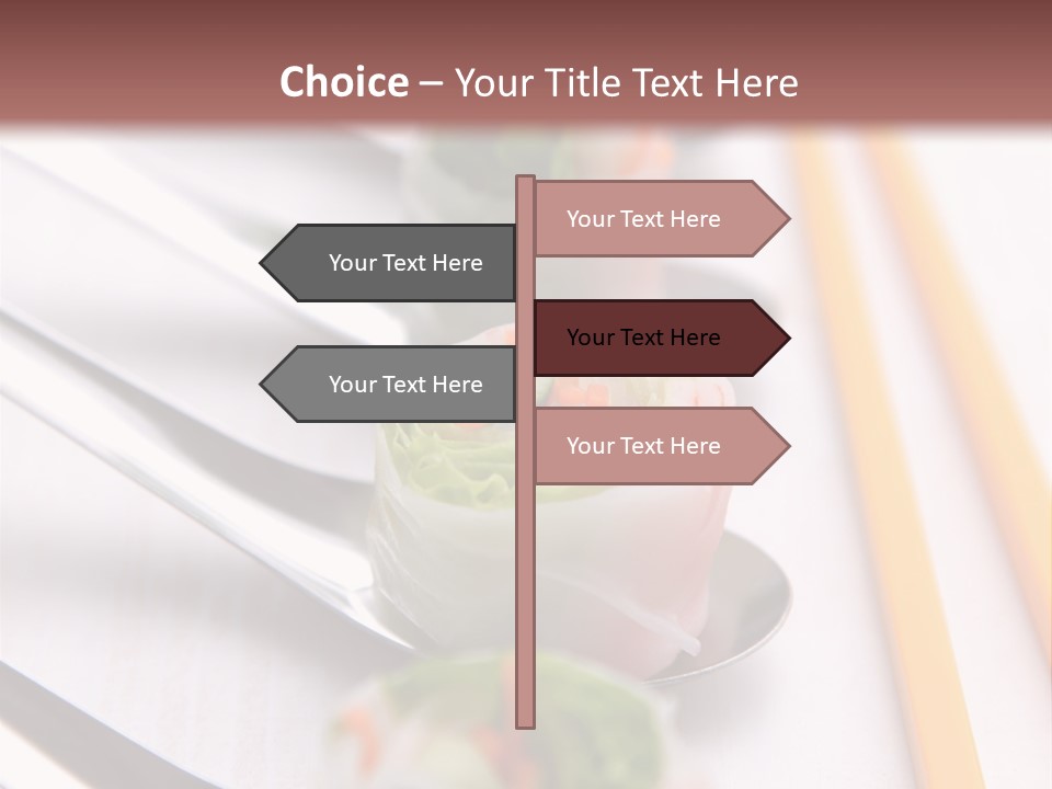 A Row Of Sushi On A Table With Chopsticks PowerPoint Template