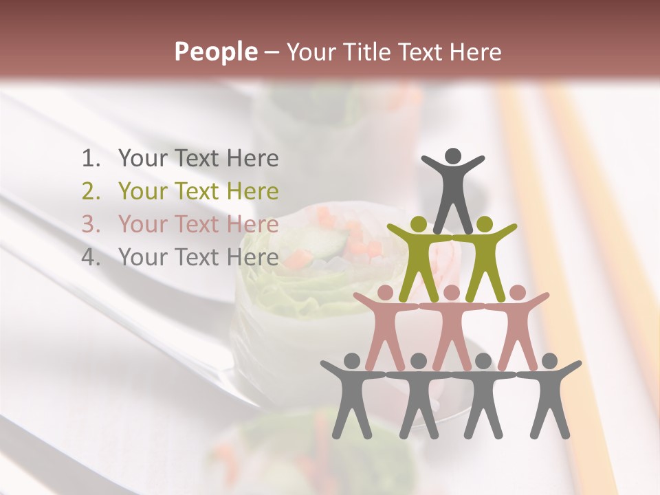 A Row Of Sushi On A Table With Chopsticks PowerPoint Template