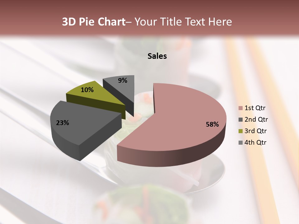 A Row Of Sushi On A Table With Chopsticks PowerPoint Template