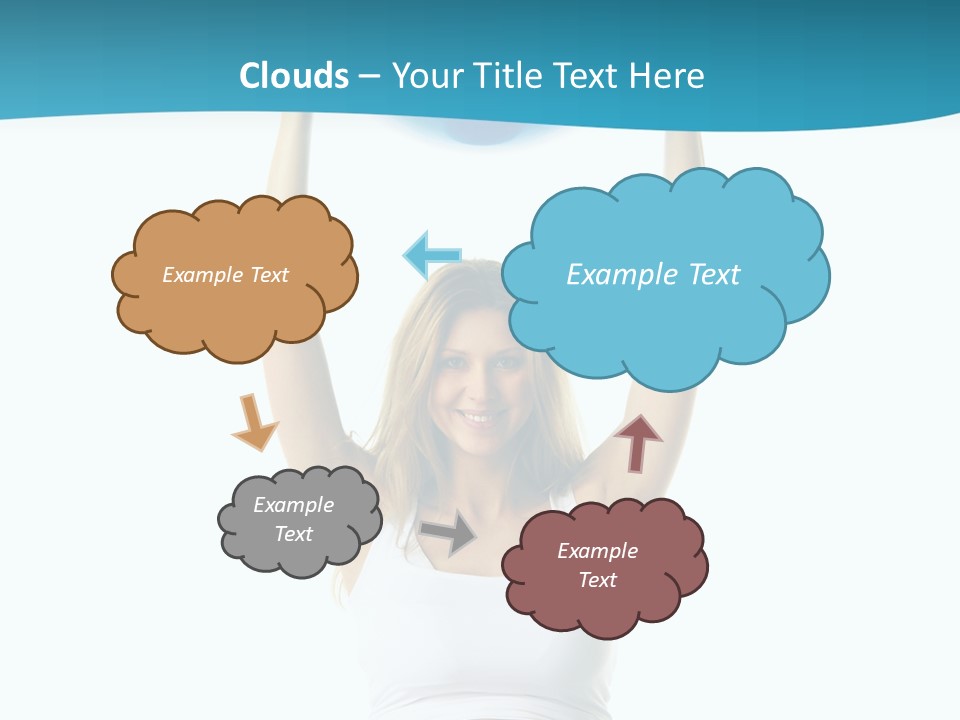 A Pregnant Woman Sitting On A Yoga Mat Holding A Blue Ball PowerPoint Template