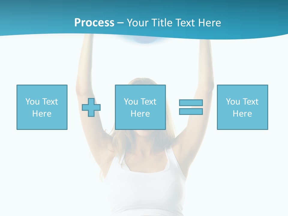 A Pregnant Woman Sitting On A Yoga Mat Holding A Blue Ball PowerPoint Template