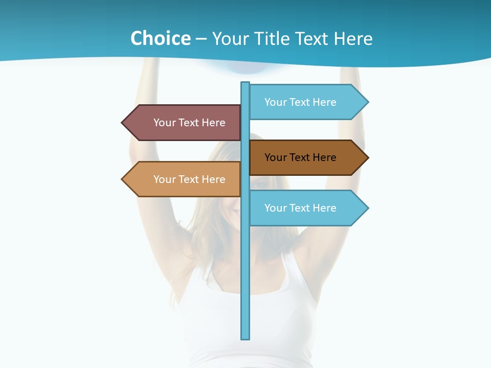 A Pregnant Woman Sitting On A Yoga Mat Holding A Blue Ball PowerPoint Template