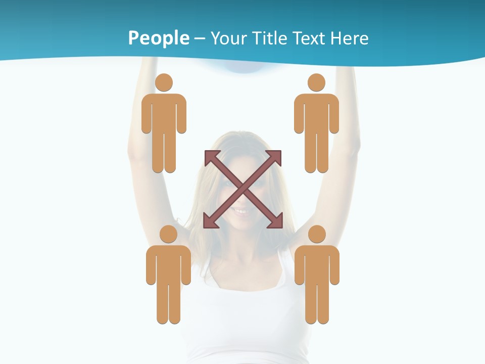 A Pregnant Woman Sitting On A Yoga Mat Holding A Blue Ball PowerPoint Template