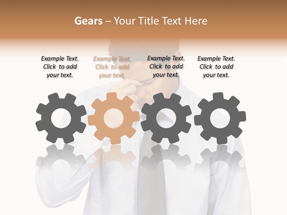 A Man Is Holding His Head In His Hands PowerPoint Template