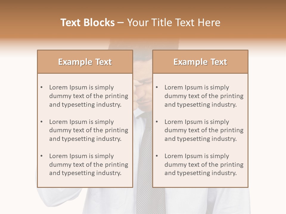 A Man Is Holding His Head In His Hands PowerPoint Template