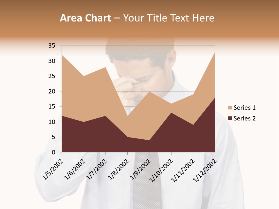 A Man Is Holding His Head In His Hands PowerPoint Template