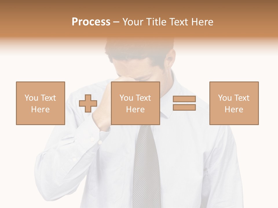 A Man Is Holding His Head In His Hands PowerPoint Template