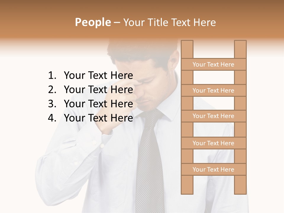 A Man Is Holding His Head In His Hands PowerPoint Template