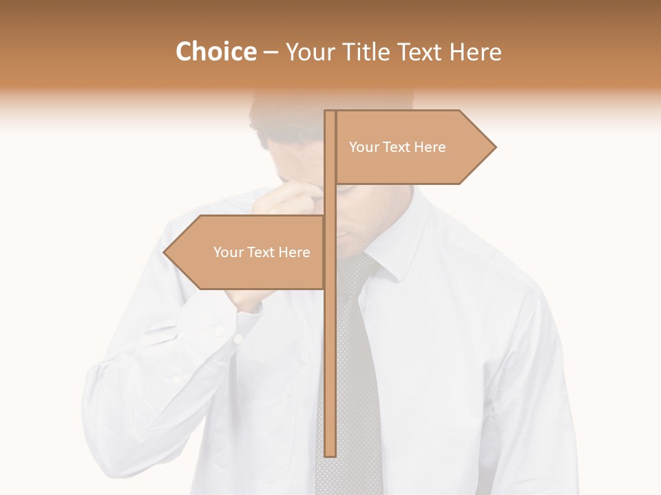 A Man Is Holding His Head In His Hands PowerPoint Template