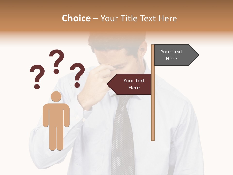 A Man Is Holding His Head In His Hands PowerPoint Template