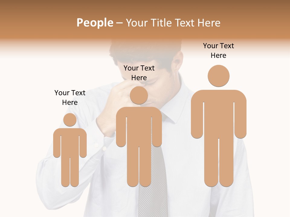 A Man Is Holding His Head In His Hands PowerPoint Template