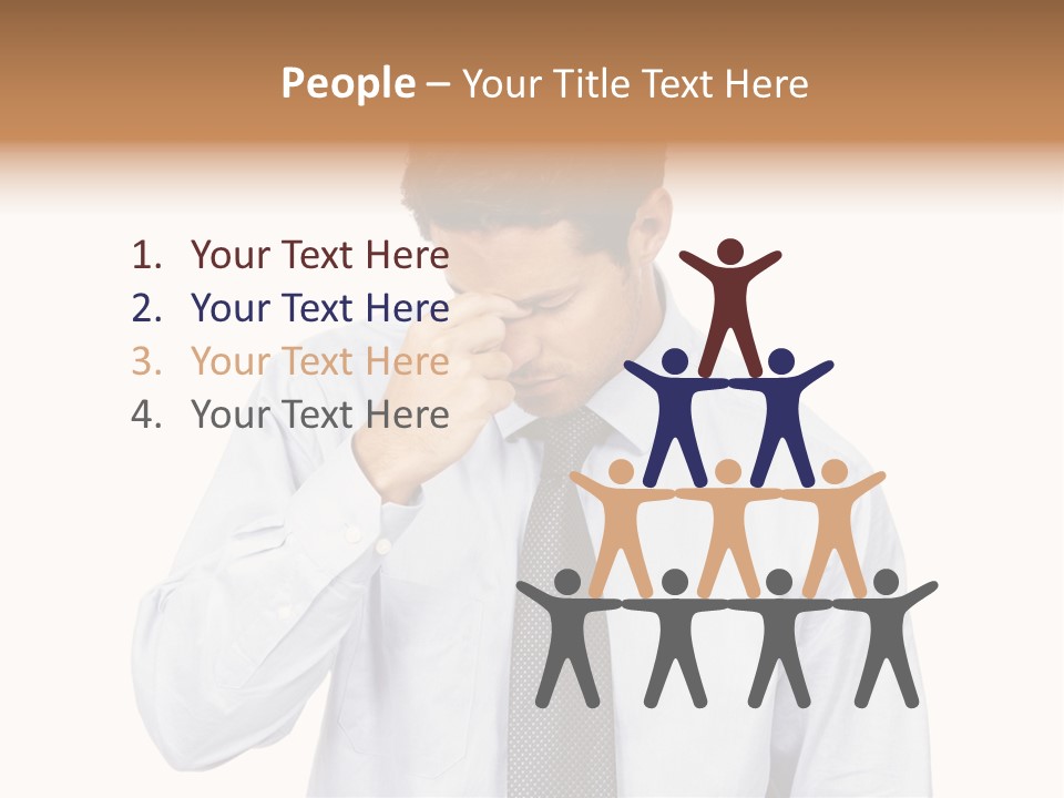 A Man Is Holding His Head In His Hands PowerPoint Template
