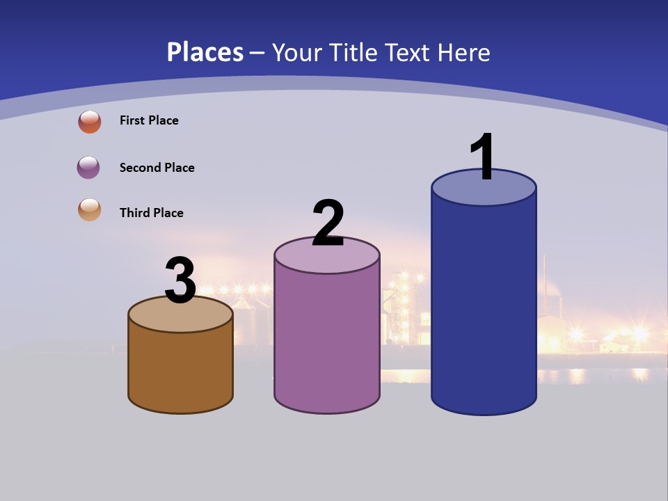 A Power Plant At Night Powerpoint Presentation Template PowerPoint Template