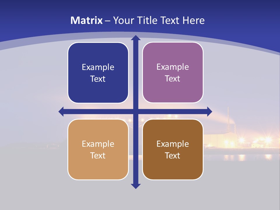 A Power Plant At Night Powerpoint Presentation Template PowerPoint Template