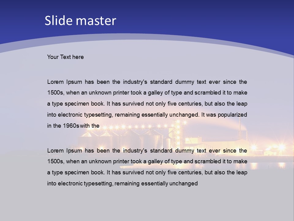 A Power Plant At Night Powerpoint Presentation Template PowerPoint Template