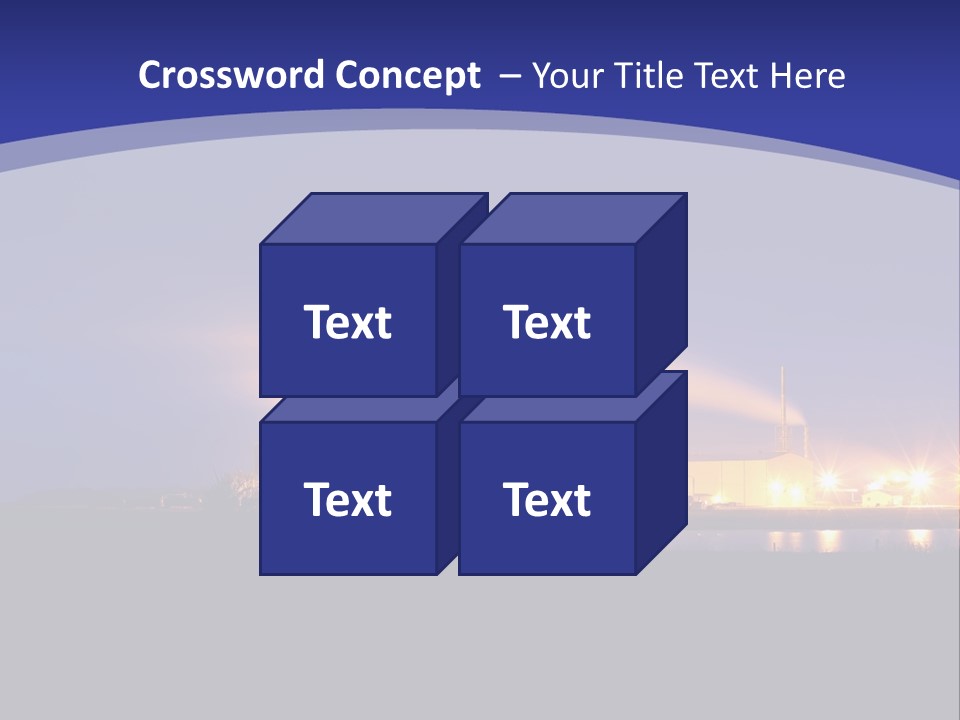 A Power Plant At Night Powerpoint Presentation Template PowerPoint Template