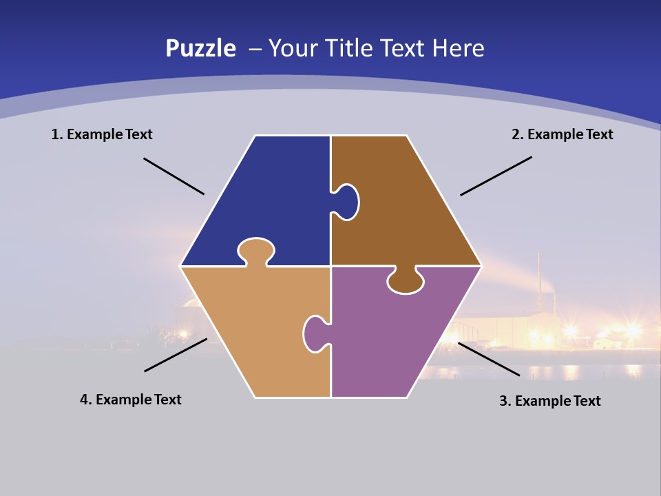 A Power Plant At Night Powerpoint Presentation Template PowerPoint Template