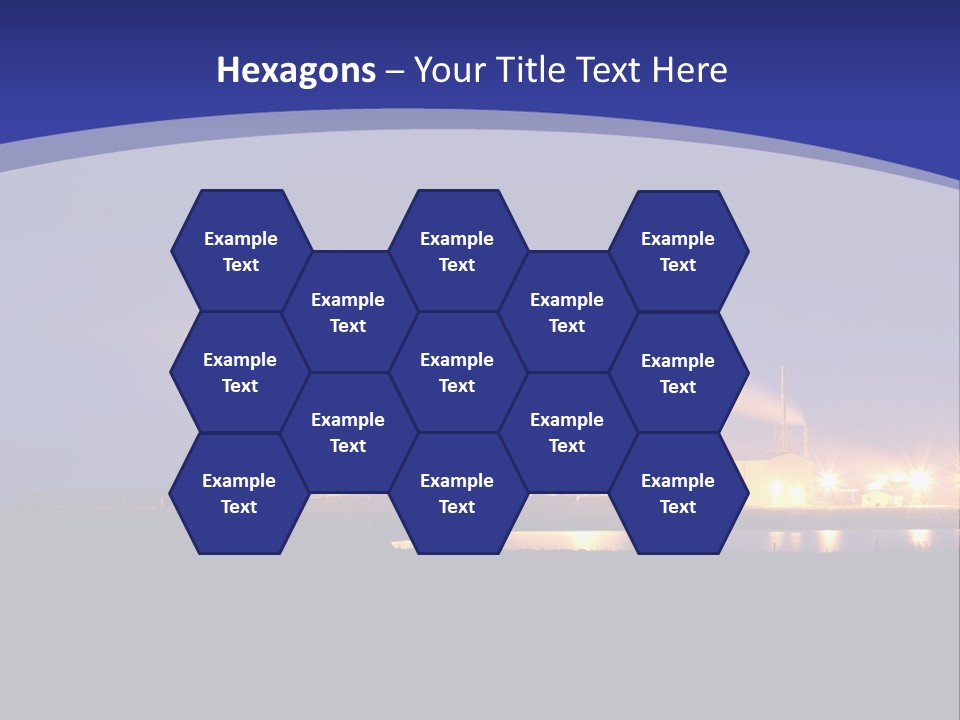 A Power Plant At Night Powerpoint Presentation Template PowerPoint Template