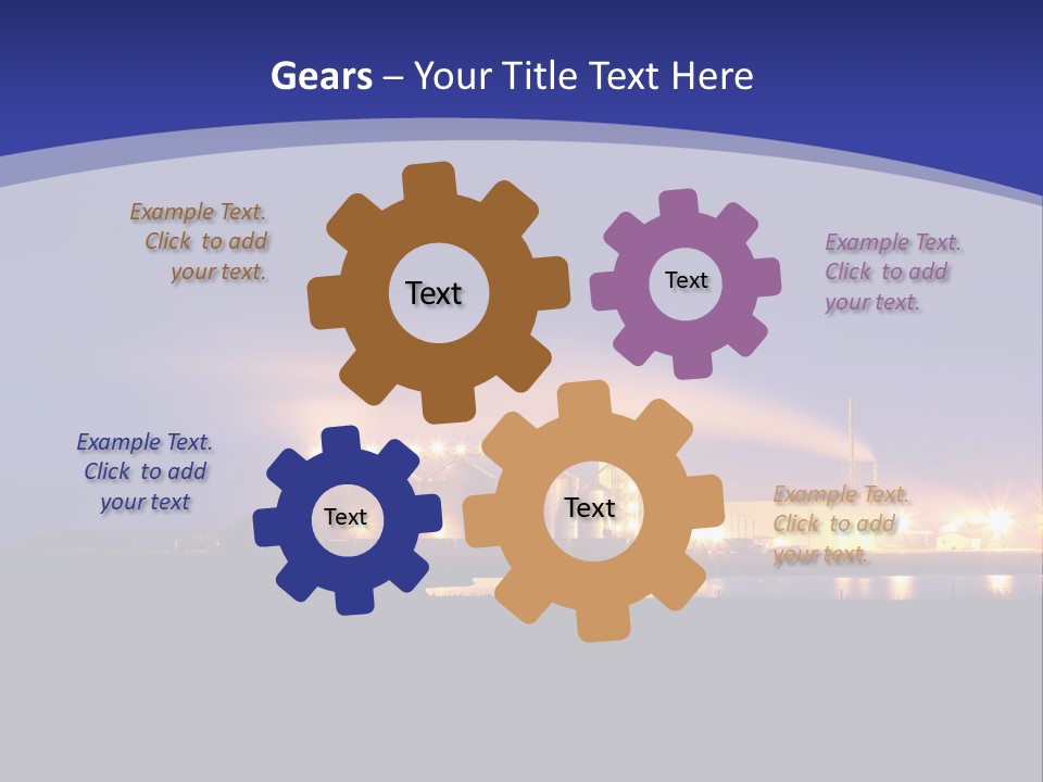 A Power Plant At Night Powerpoint Presentation Template PowerPoint Template