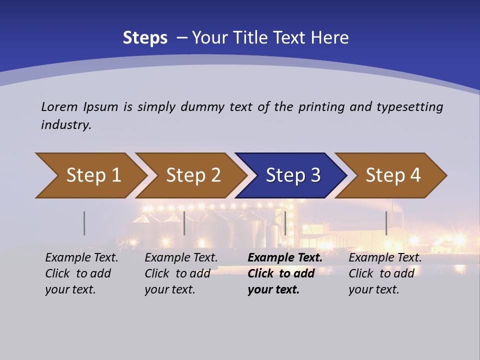 A Power Plant At Night Powerpoint Presentation Template PowerPoint Template