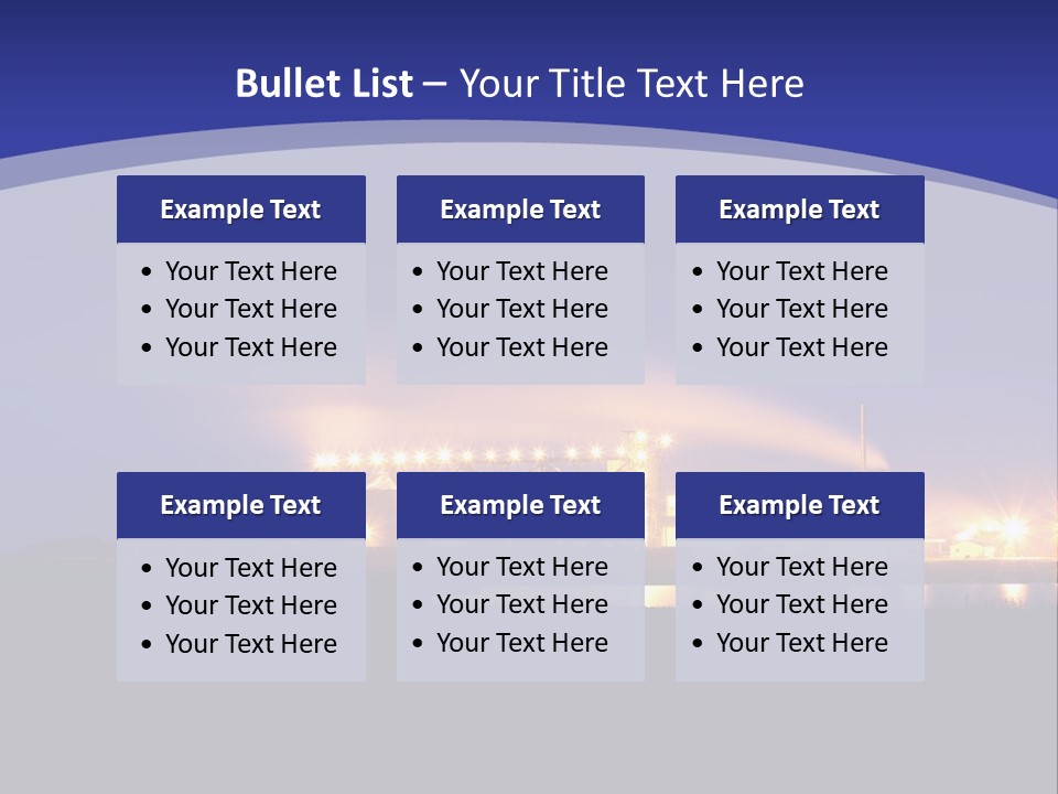 A Power Plant At Night Powerpoint Presentation Template PowerPoint Template