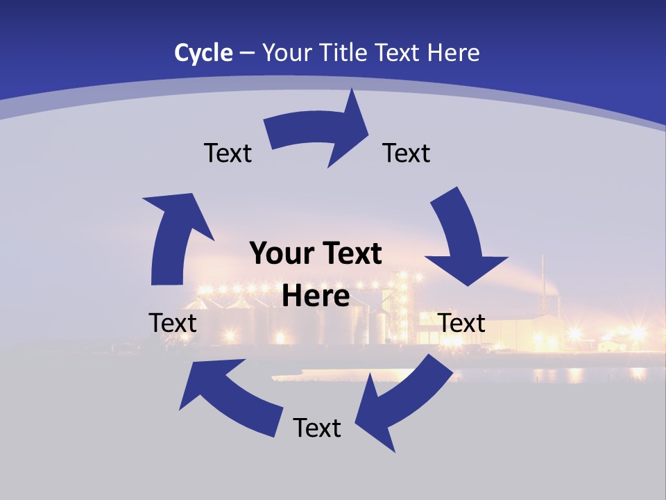 A Power Plant At Night Powerpoint Presentation Template PowerPoint Template