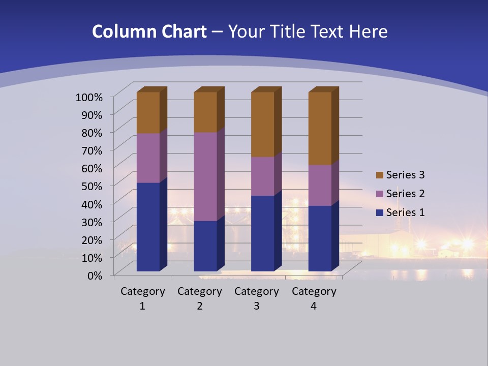 A Power Plant At Night Powerpoint Presentation Template PowerPoint Template
