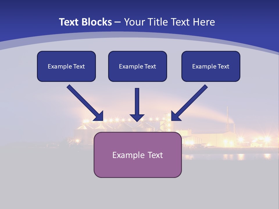 A Power Plant At Night Powerpoint Presentation Template PowerPoint Template
