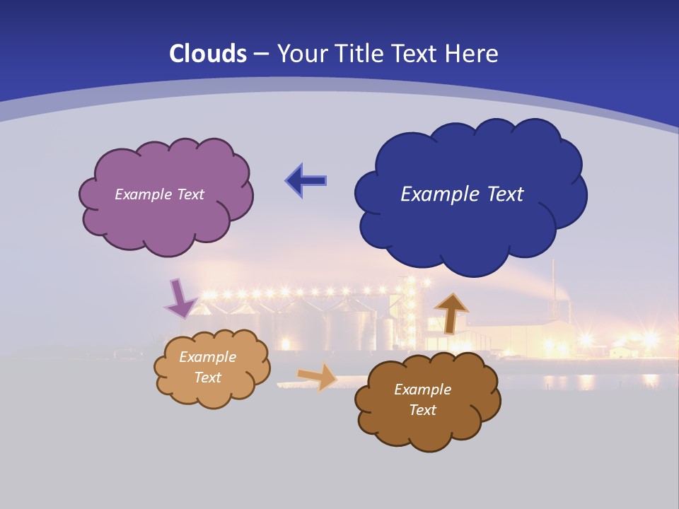 A Power Plant At Night Powerpoint Presentation Template PowerPoint Template