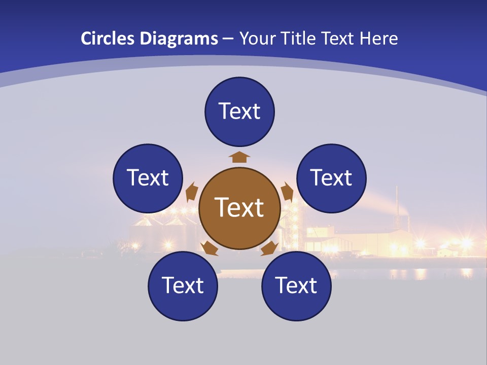 A Power Plant At Night Powerpoint Presentation Template PowerPoint Template