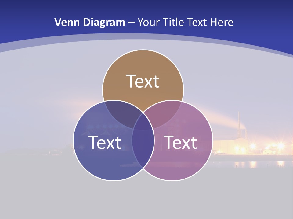 A Power Plant At Night Powerpoint Presentation Template PowerPoint Template