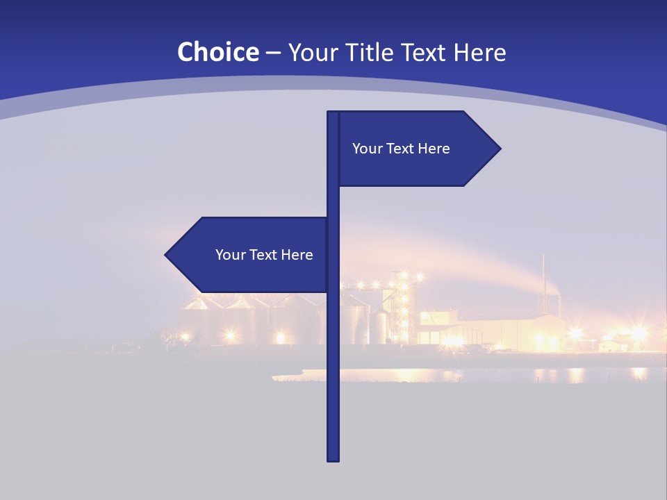 A Power Plant At Night Powerpoint Presentation Template PowerPoint Template