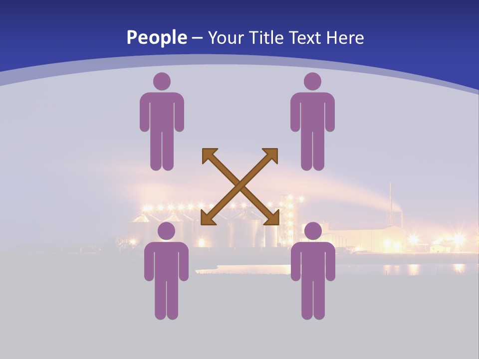 A Power Plant At Night Powerpoint Presentation Template PowerPoint Template