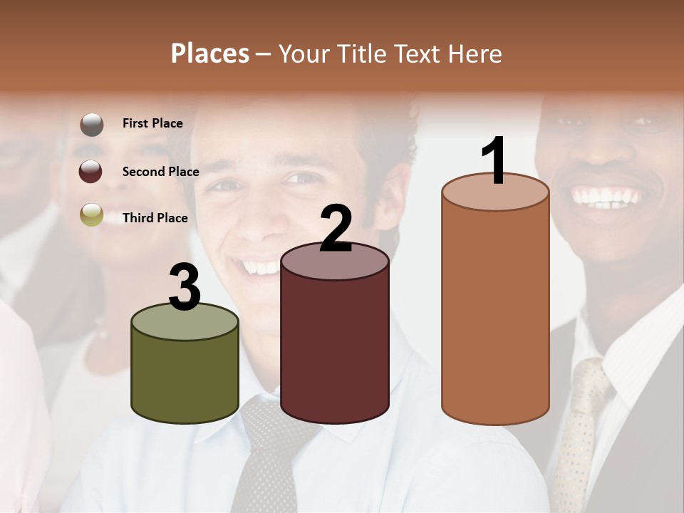 A Group Of Business People Are Smiling For The Camera PowerPoint Template