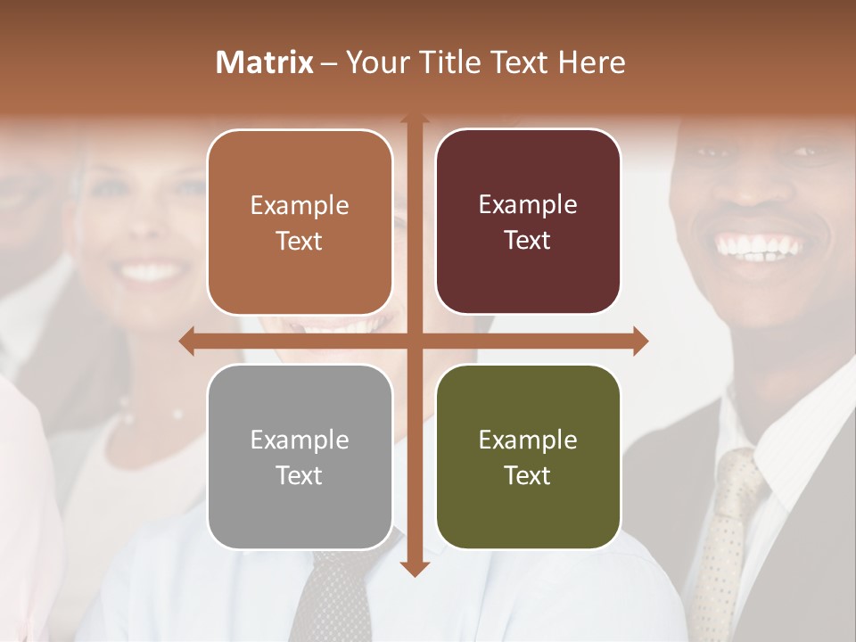 A Group Of Business People Are Smiling For The Camera PowerPoint Template