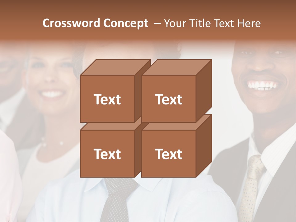 A Group Of Business People Are Smiling For The Camera PowerPoint Template