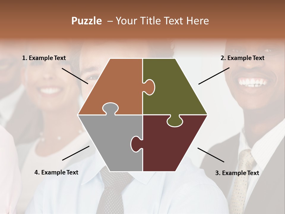A Group Of Business People Are Smiling For The Camera PowerPoint Template