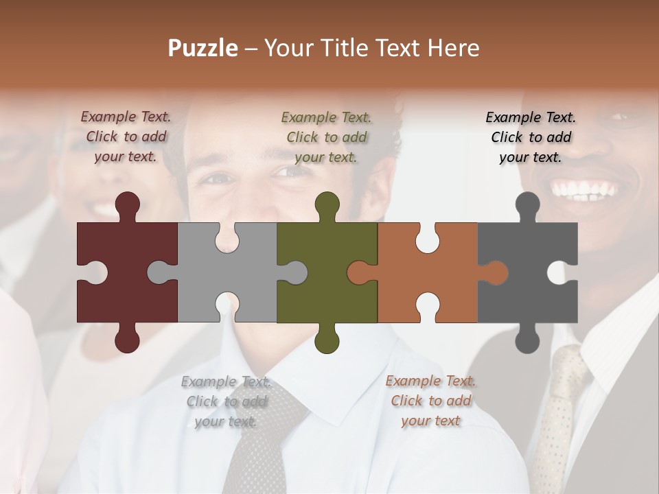 A Group Of Business People Are Smiling For The Camera PowerPoint Template