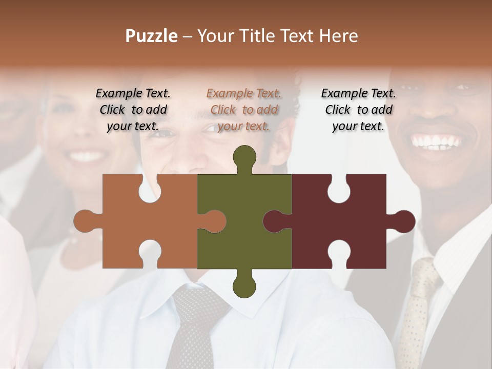 A Group Of Business People Are Smiling For The Camera PowerPoint Template