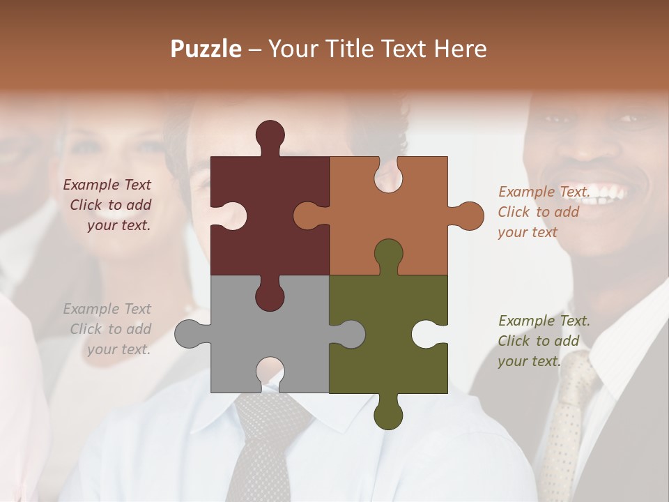 A Group Of Business People Are Smiling For The Camera PowerPoint Template