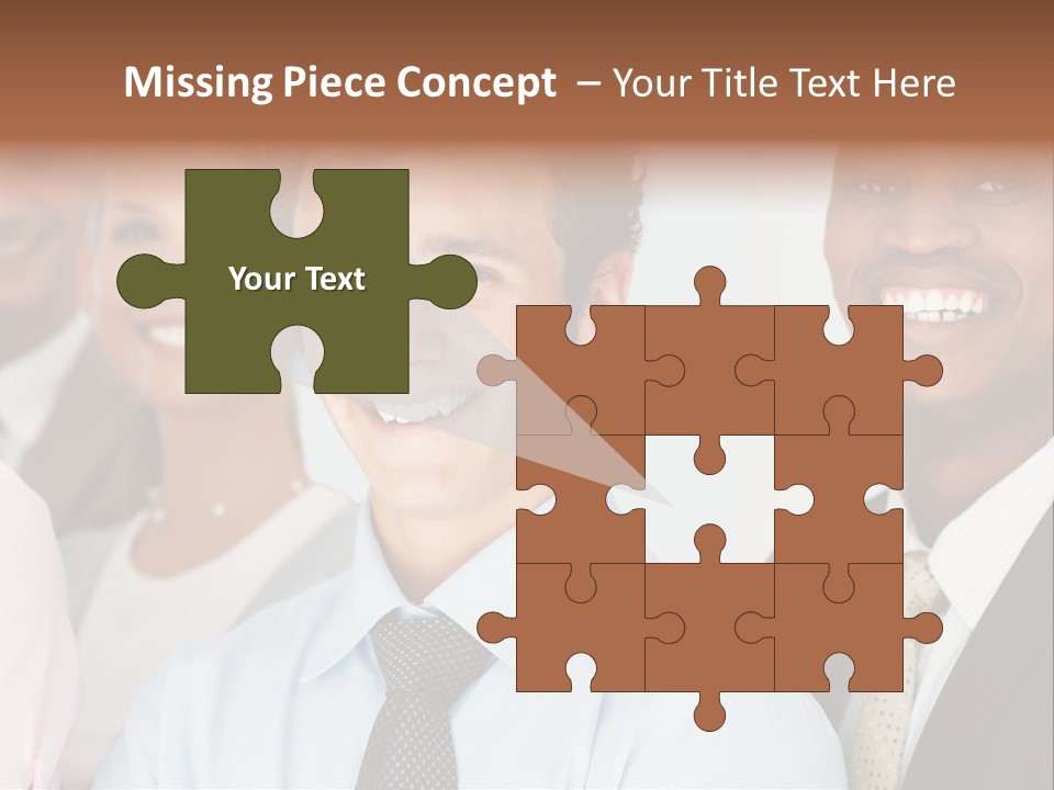 A Group Of Business People Are Smiling For The Camera PowerPoint Template