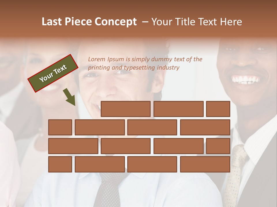 A Group Of Business People Are Smiling For The Camera PowerPoint Template